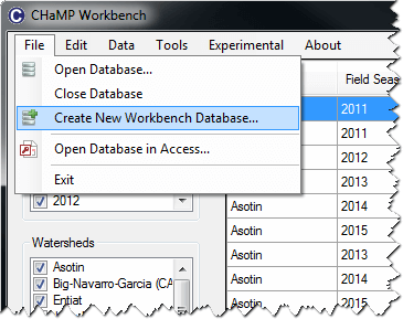 create new database