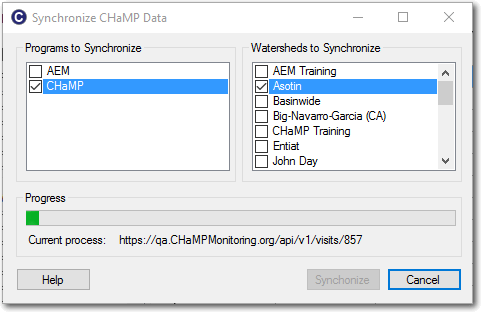 Synchronize CHaMP Data